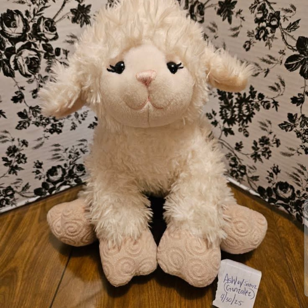 RARE Cream Plush Swirly Lamb Build A Bear